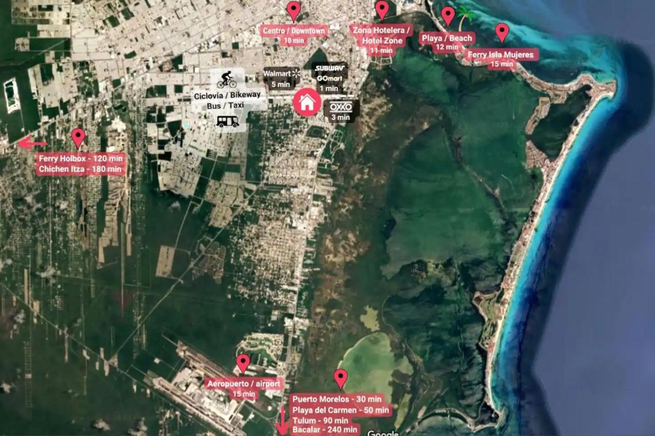 Casa Familiar Cerca De La Playa Con Terraza Privada Villa Cancún Exteriör bild